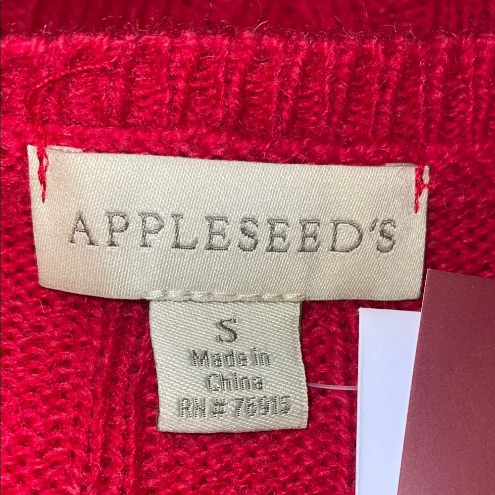 NWT 100% Wool Button Down Red Cardigan Sweater. Size Small. - Picture 5 of 11